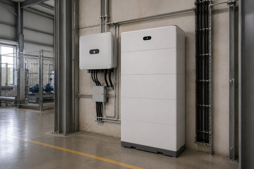 Bateries industrials instal·lades per Escala Renovables en una nau